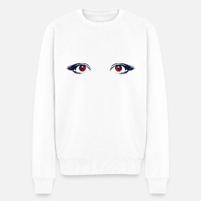 Eyes Augen - Männer Premium Bio Pullover - Weiß