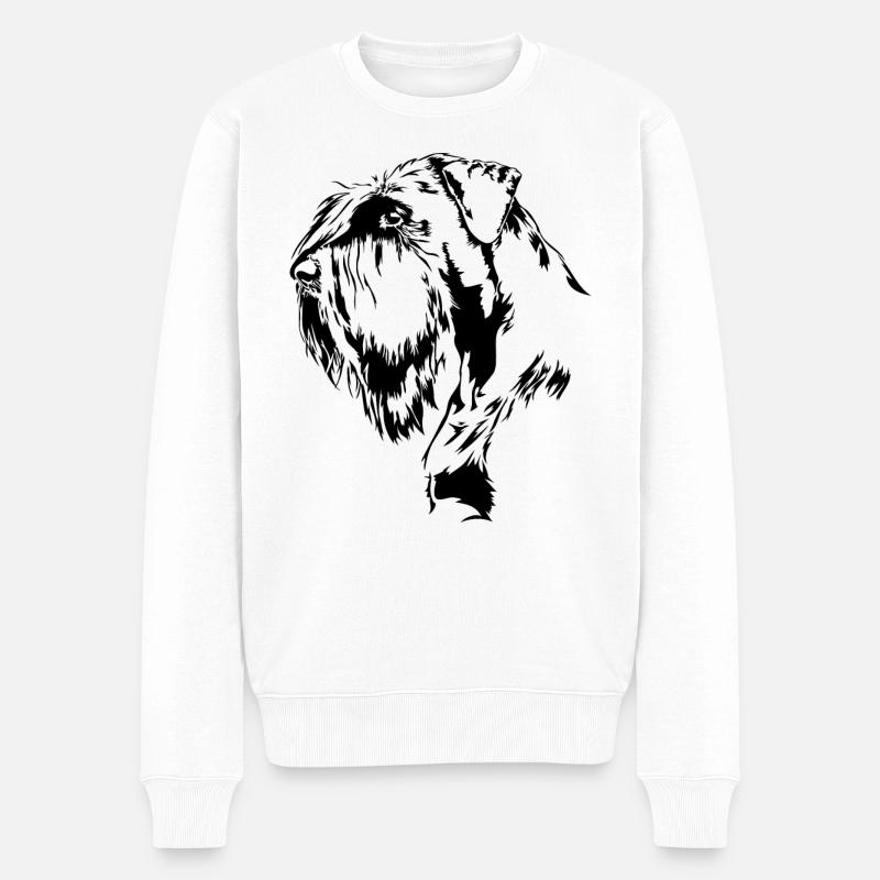 RIESENSCHNAUZER Schnauzer Hundeportrait Wilsigns - Männer Premium Bio Pullover - Weiß