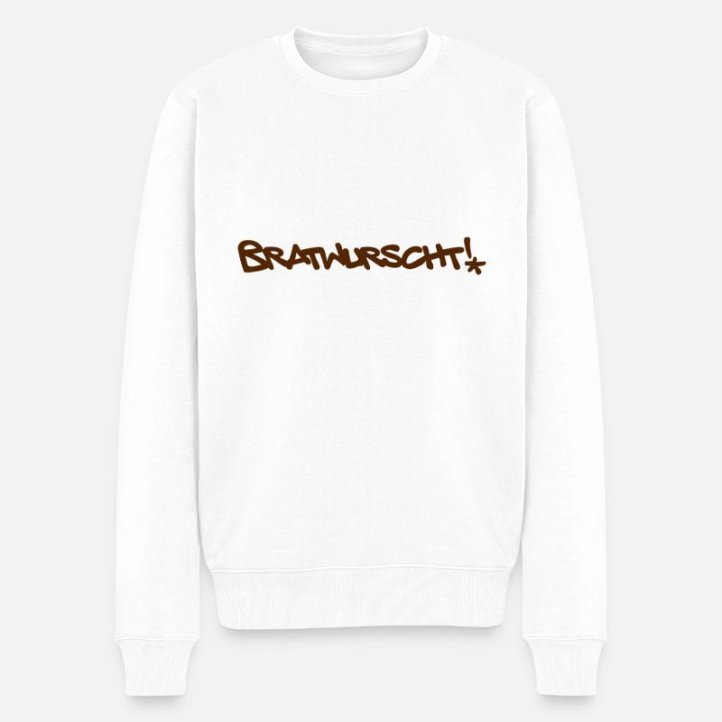 Bratwurscht! Lustiger Spruch - Männer Premium Bio Pullover - Weiß