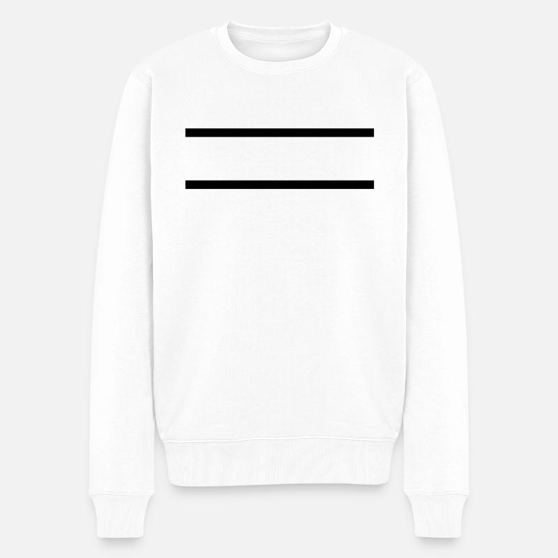 Strich - Linie - Männer Premium Bio Pullover - Weiß