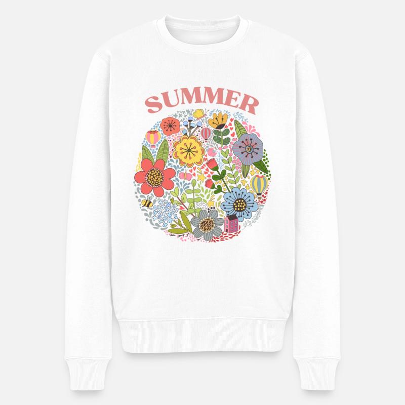 Flower Summer - Pull Premium bio Homme - blanc