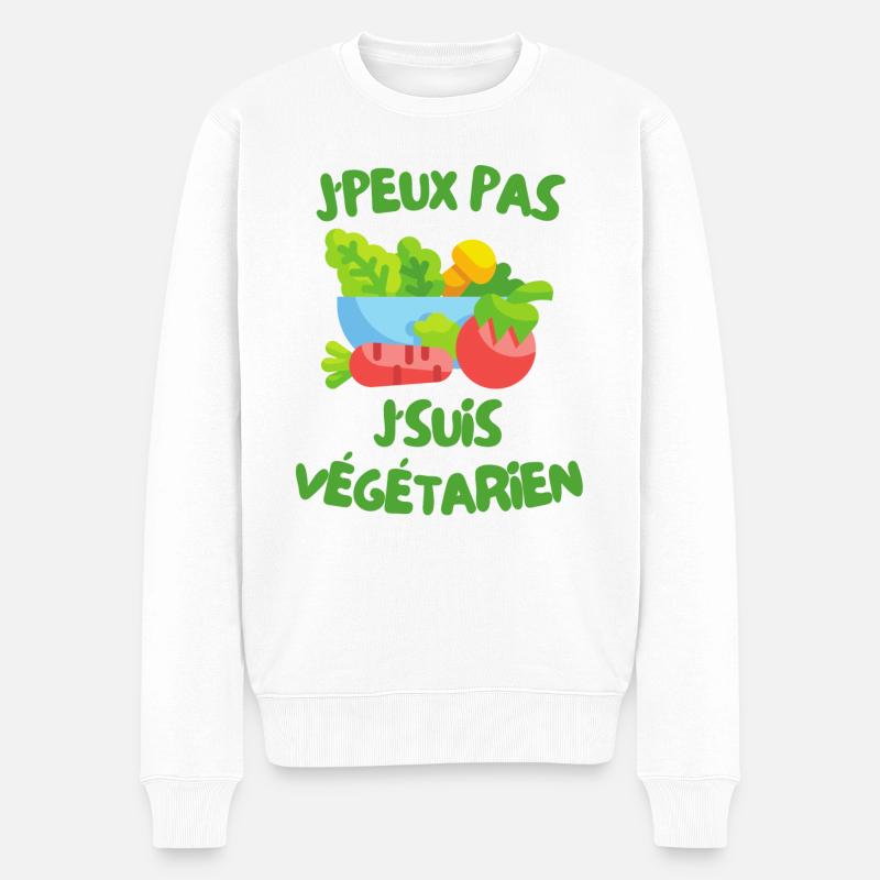J'peux pas j'suis végétarien - Pull Premium bio Homme - blanc