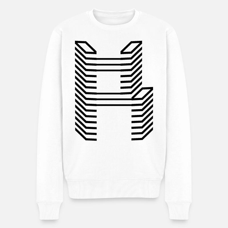 Einzigartiges Buchstaben-R-Logo-Design - Männer Premium Bio Pullover - Weiß
