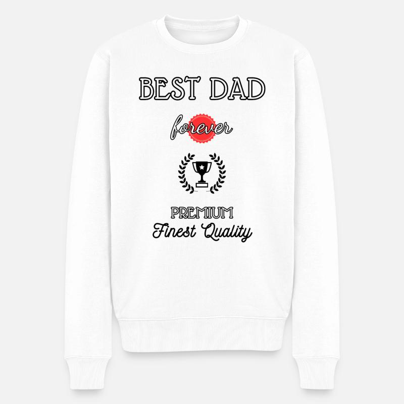 Bester Papa Premium - Männer Premium Bio Pullover - Weiß