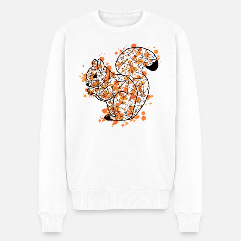 Squirrell GeomeTRIX bunt - Männer Premium Bio Pullover - Weiß