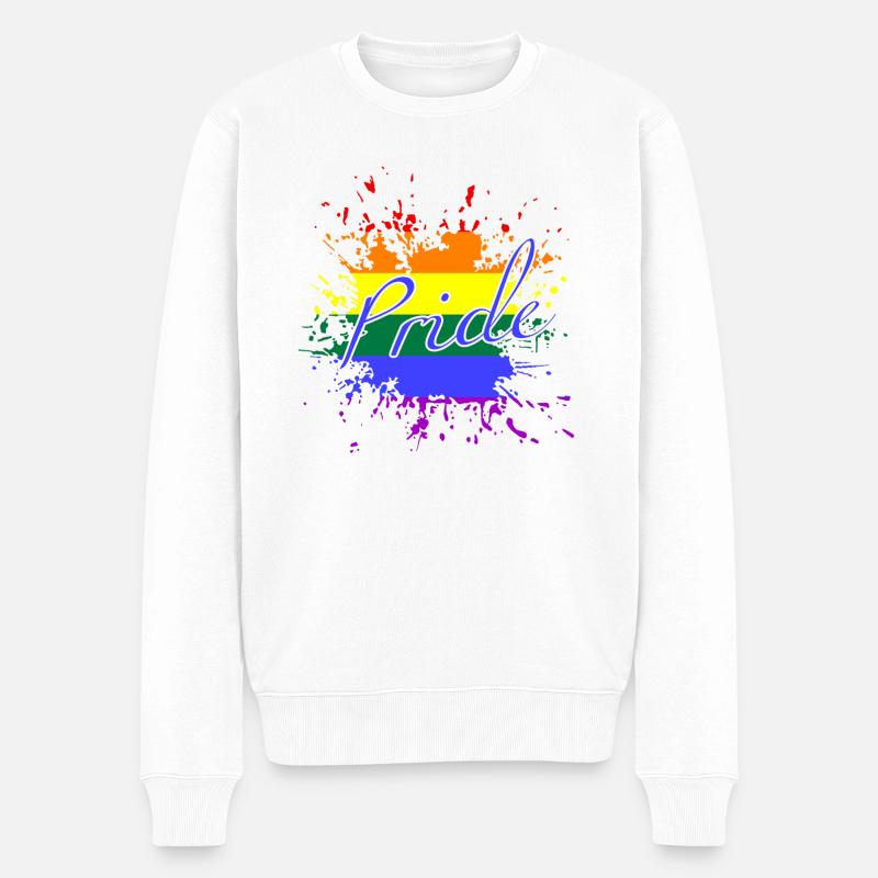 LGBTQ, unisex, Regenbogen - Männer Premium Bio Pullover - Weiß