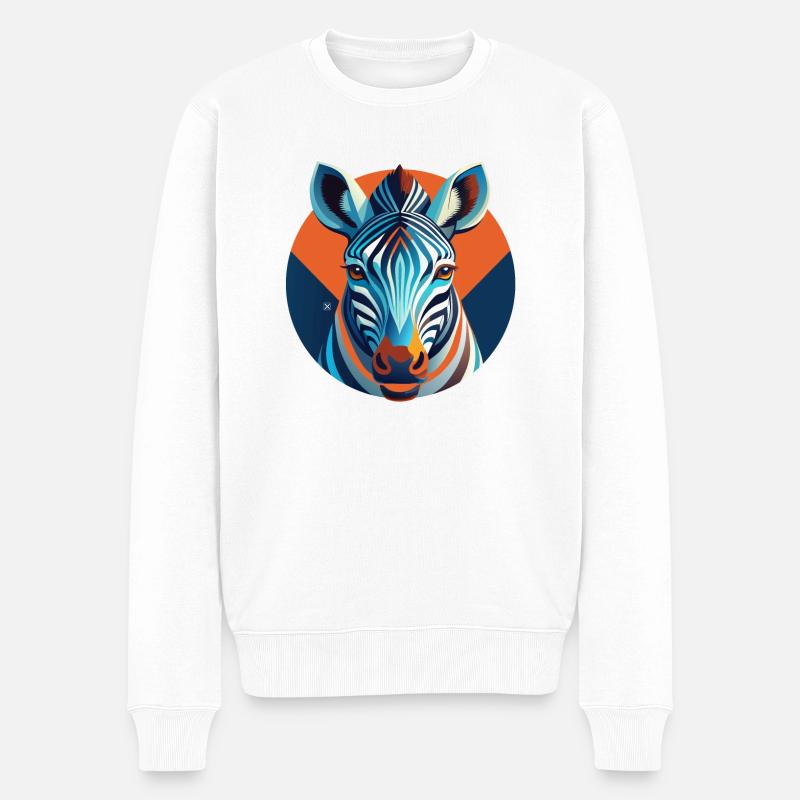 Zebra - Männer Premium Bio Pullover - Weiß