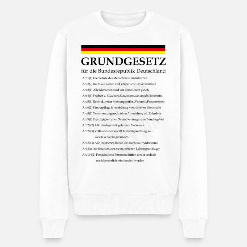Grundgesetz mit Artikeln - Männer Premium Bio Pullover - Weiß