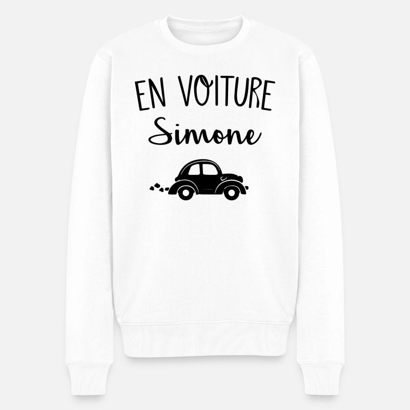 En voiture Simone - Pull Premium bio Homme - blanc