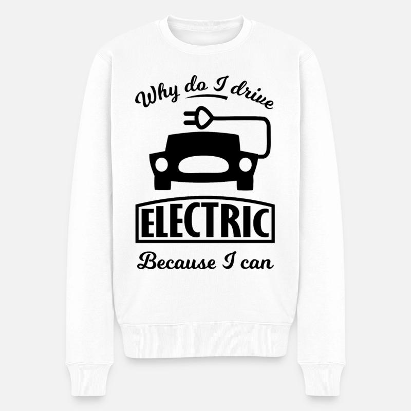 Die elektrischen Autos - Männer Premium Bio Pullover - Weiß