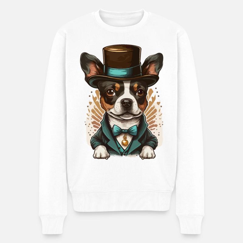 Hunde-Tricks - Männer Premium Bio Pullover - Weiß