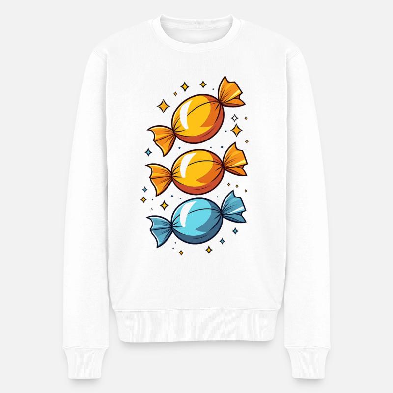 Bonbons - Pull Premium bio Homme - blanc