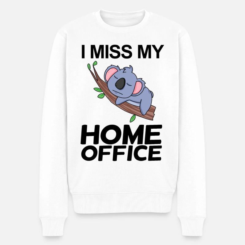 Bureau à domicile Dire drôle - Pull Premium bio Homme - blanc