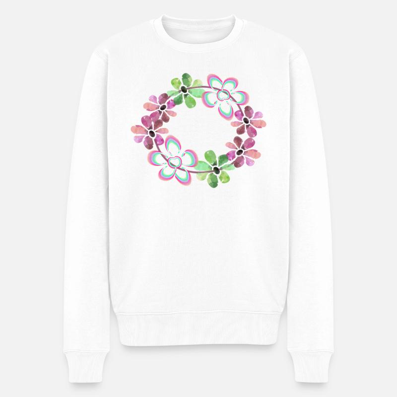 Fleurs fleurs - Pull Premium bio Homme - blanc