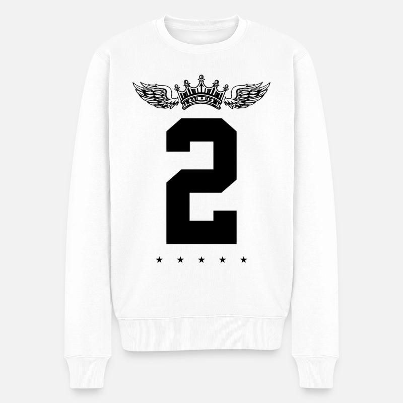 2 Couronne de numéros - Pull Premium bio Homme - blanc