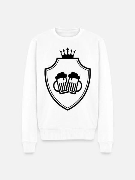 Bierglas Wappen - Männer Premium Bio Pullover - Weiß