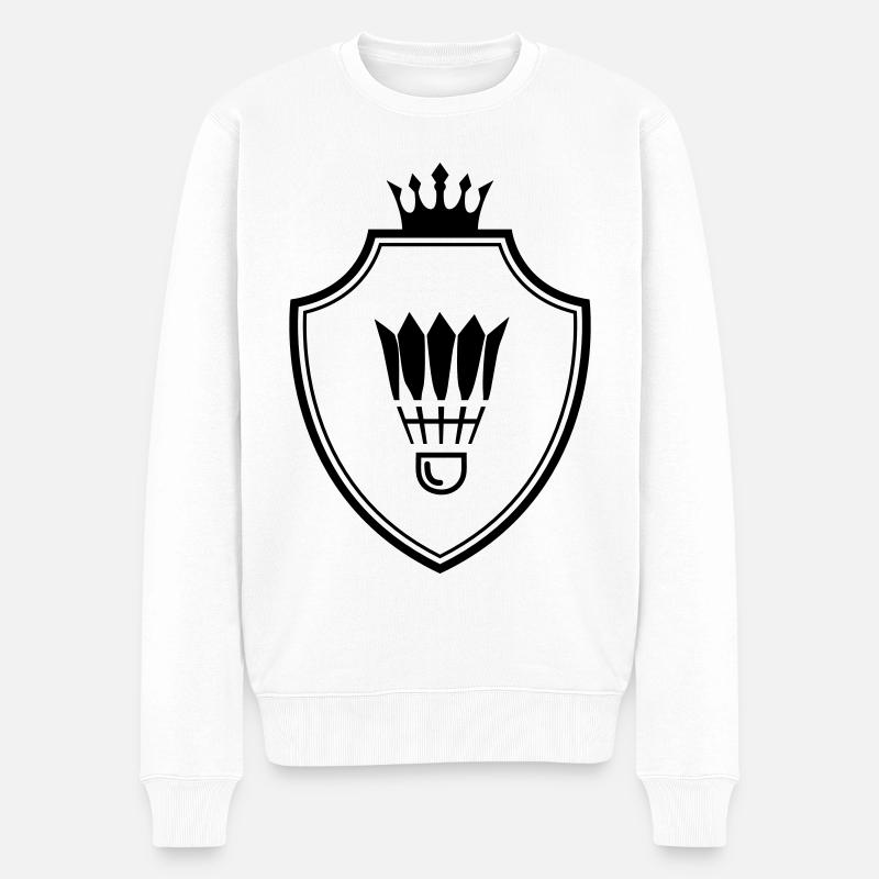 Armoiries du badminton - Pull Premium bio Homme - blanc