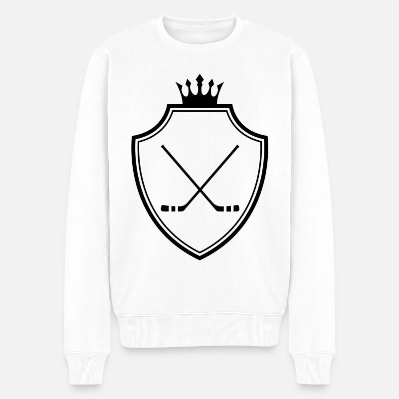 Bâtons de hockey sur glace - Pull Premium bio Homme - blanc