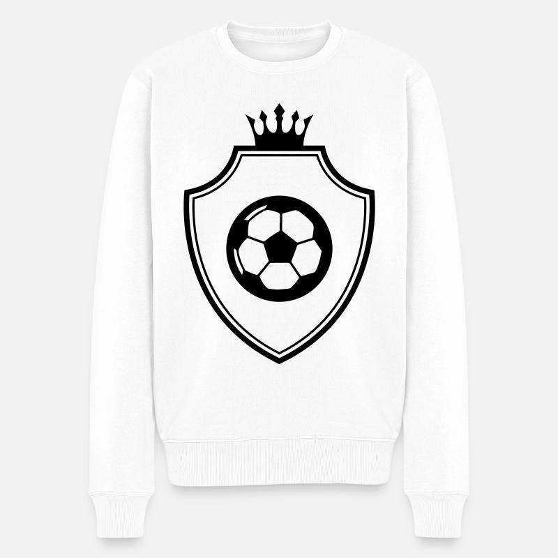 Fussball Wappen - Männer Premium Bio Pullover - Weiß