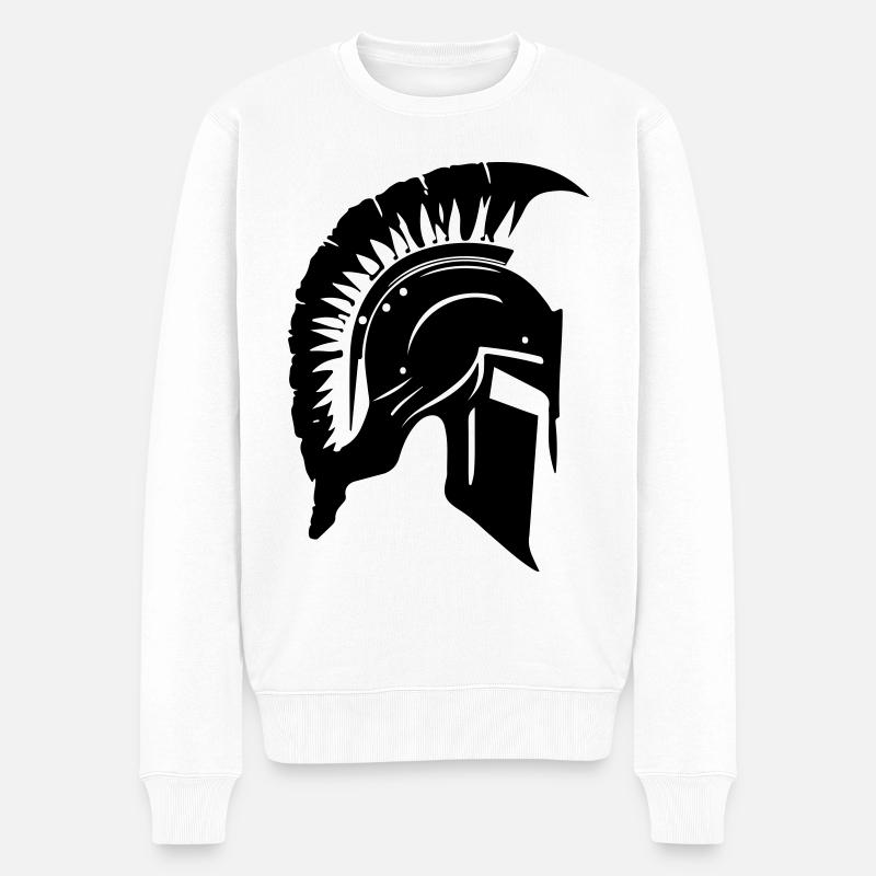 Casque Spartan Gladiator Sparta - Pull Premium bio Homme - blanc