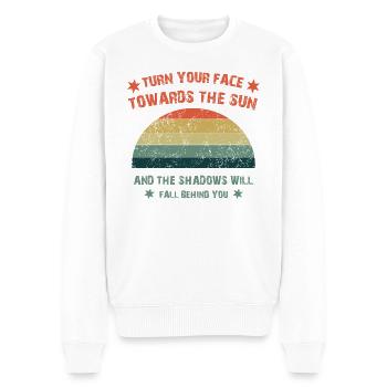 Turn your Face towardsTHE SUN - Männer Premium Bio Pullover - Weiß - Vorne - Thijin (182cm)