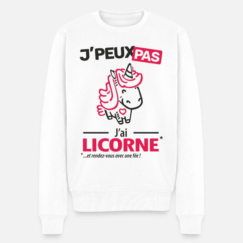 J'peux pas, j'ai licorne - Pull Premium bio Homme - blanc
