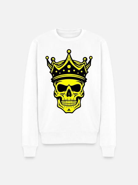 Skull King Crown - Men's Premium Organic Jumper - white