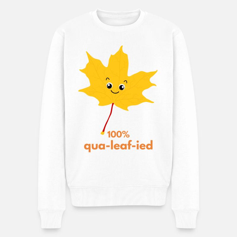 100% qua-leaf-ied - Männer Premium Bio Pullover - Weiß