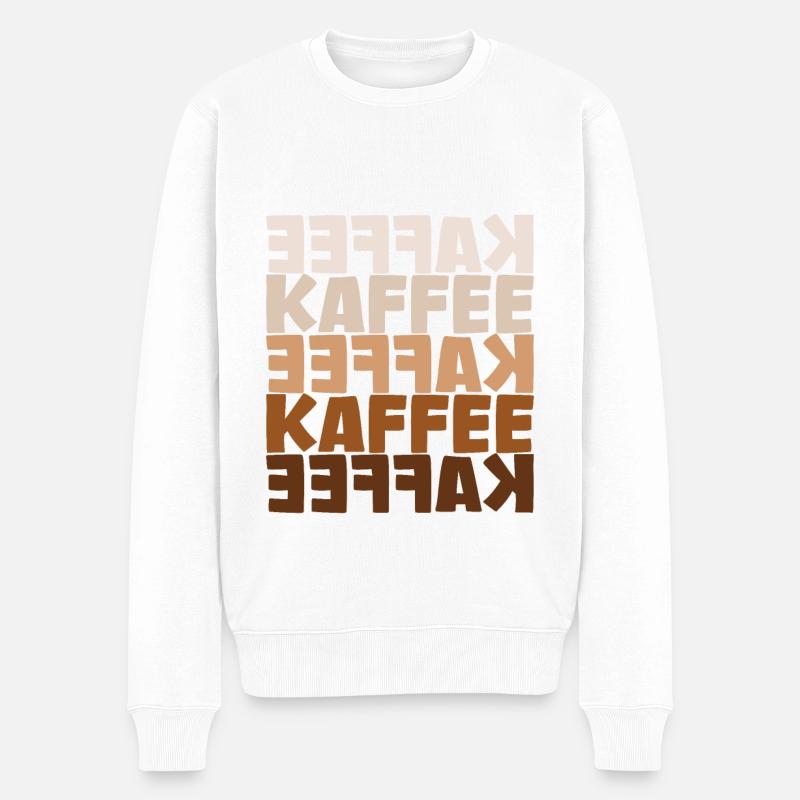 Kaffee cafe - Männer Premium Bio Pullover - Weiß