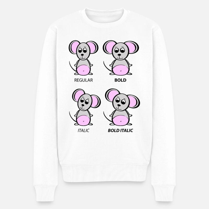 Grafiker Maus - Typografie-Erklärung - Männer Premium Bio Pullover - Weiß