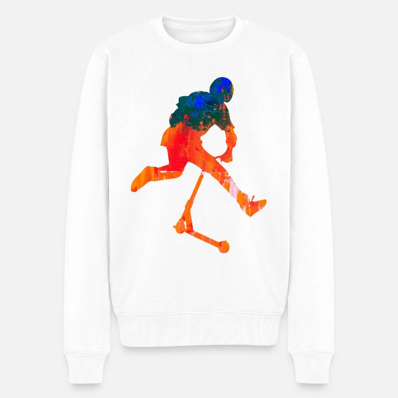 Freestyle-Roller - Männer Premium Bio Pullover - Weiß