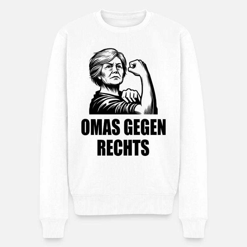 Omas gegen rechts - Männer Premium Bio Pullover - Weiß