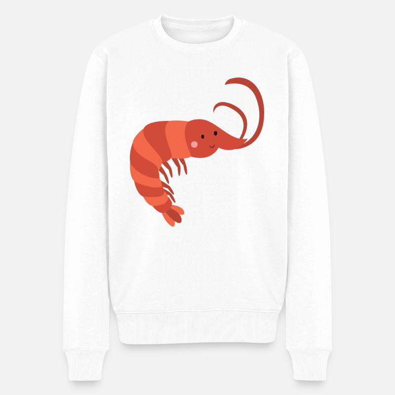 Garnele - Männer Premium Bio Pullover - Weiß