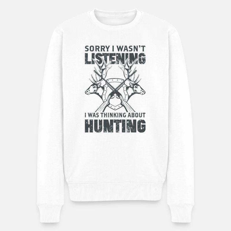 Sorry, ich habe nicht gehört - Männer Premium Bio Pullover - Weiß