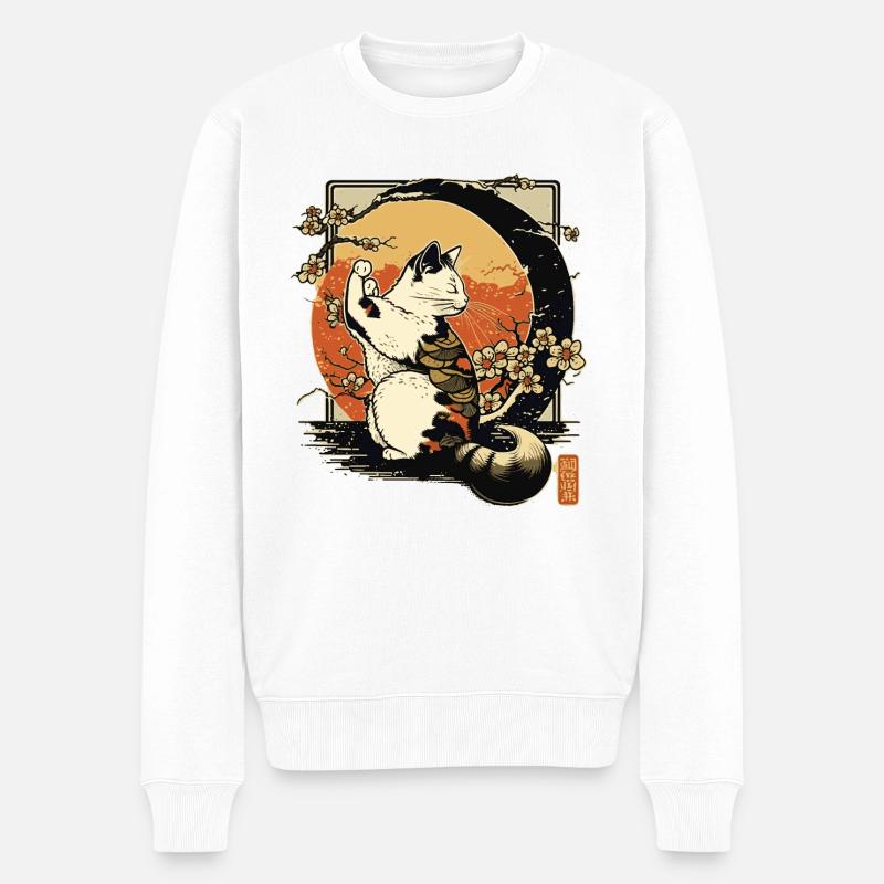 Neko Neko 1 - Männer Premium Bio Pullover - Weiß