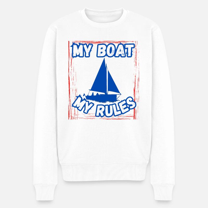 Mon bateau Mes règles - Pull Premium bio Homme - blanc