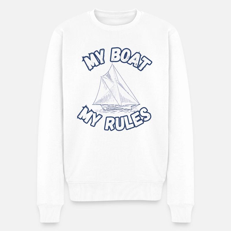 Mon bateau Mes règles - Pull Premium bio Homme - blanc