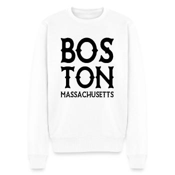 Boston - Massachusetts - United States of America - Männer Premium Bio Pullover - Weiß - Vorne - Thijin (182cm)