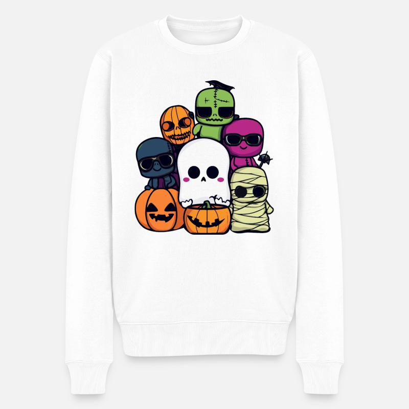 Fête d’Halloween Cool - Pull Premium bio Homme - blanc
