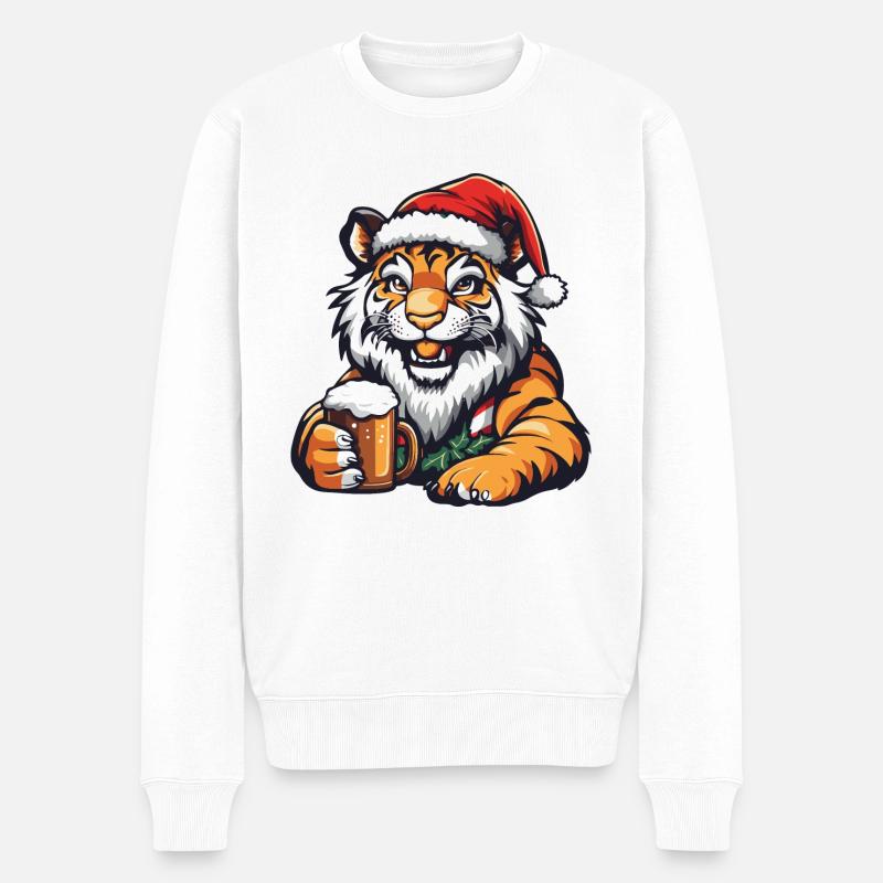 Bière de Noël Tiger - Pull Premium bio Homme - blanc