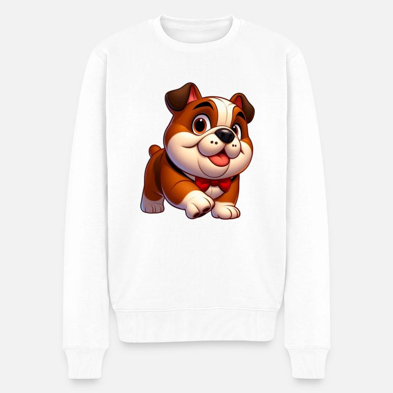 bouledogue anglais - Pull Premium bio Homme - blanc