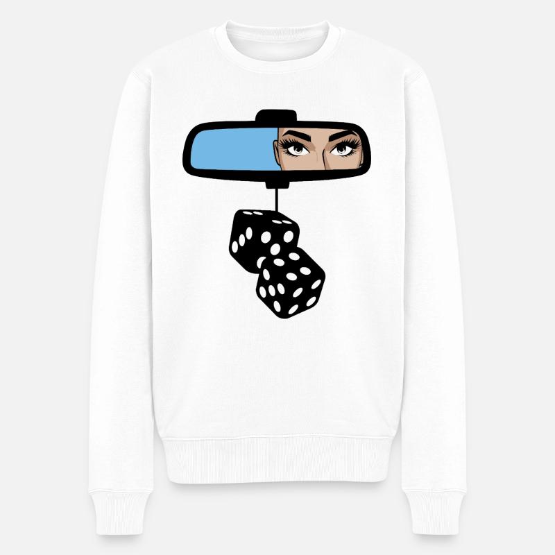 Rückspiegel Augen - Männer Premium Bio Pullover - Weiß