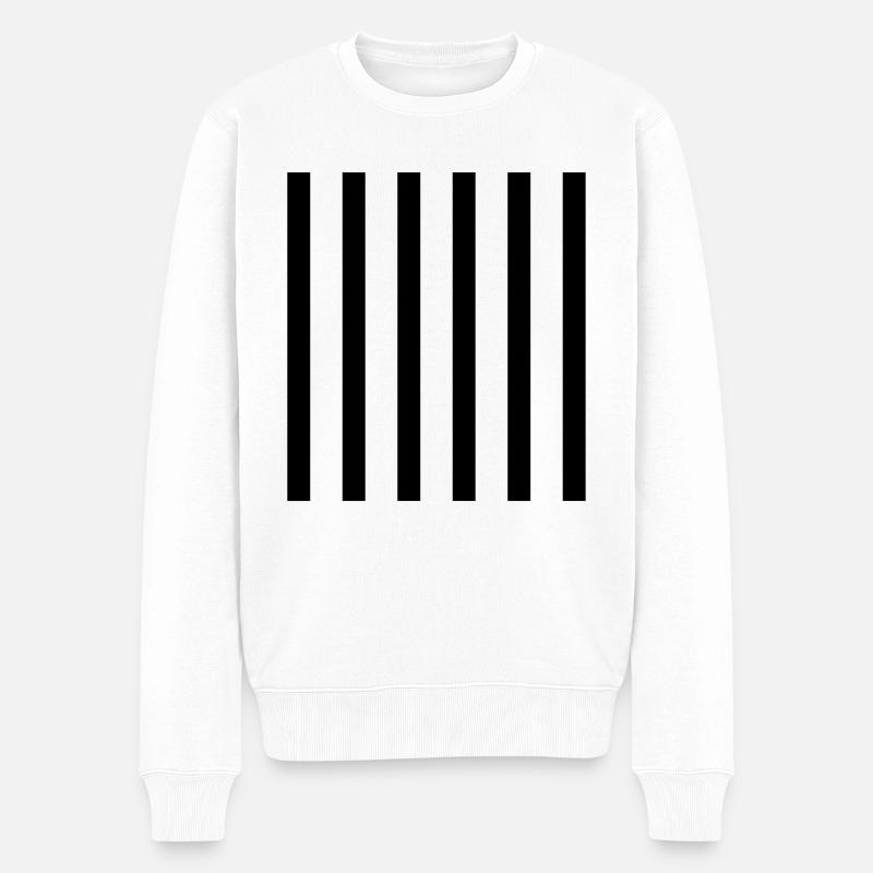 Rayures Verticales - Pull Premium bio Homme - blanc