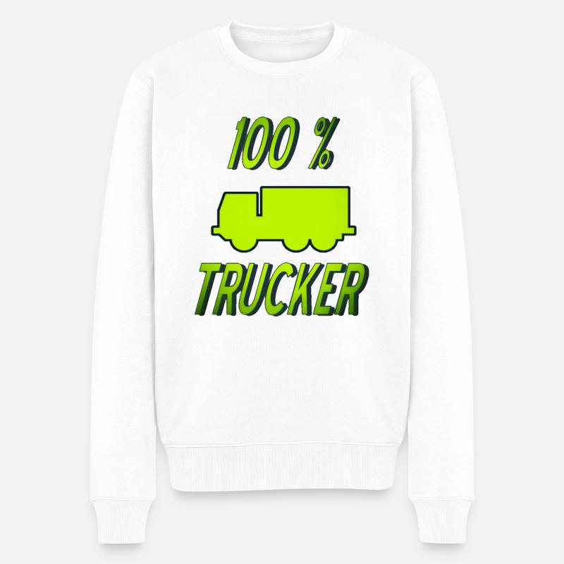Trucker - Männer Premium Bio Pullover - Weiß