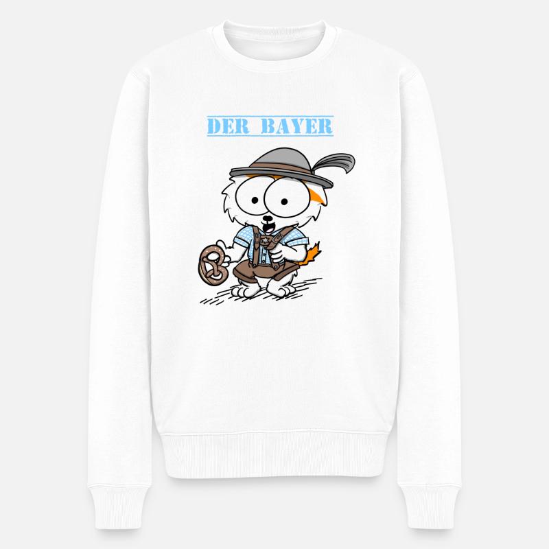 Der Bayer - Männer Premium Bio Pullover - Weiß