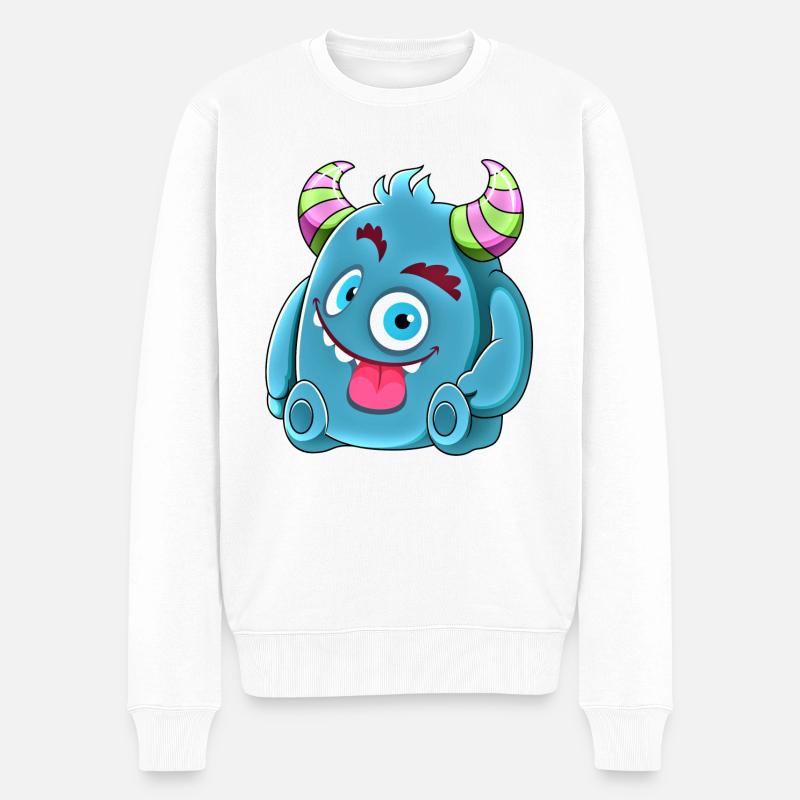 Petit mignon monstre drôle n°7 - Pull Premium bio Homme - blanc
