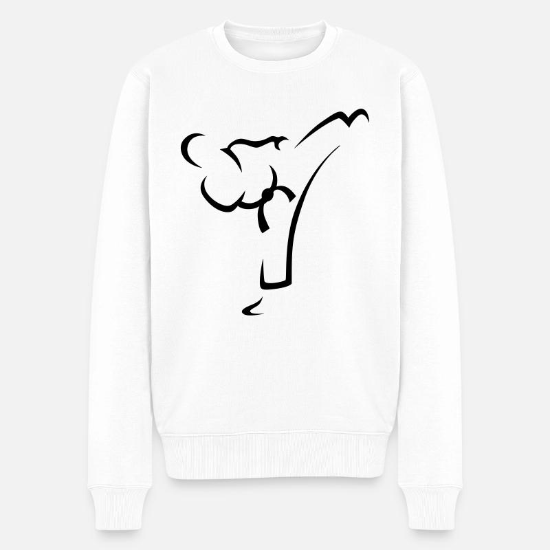 Kick arts martiaux Taekwondo Karaté - Pull Premium bio Homme - blanc