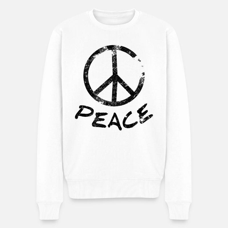 Signe de paix Peace Graffiti Style d’art urbain - Pull Premium bio Homme - blanc