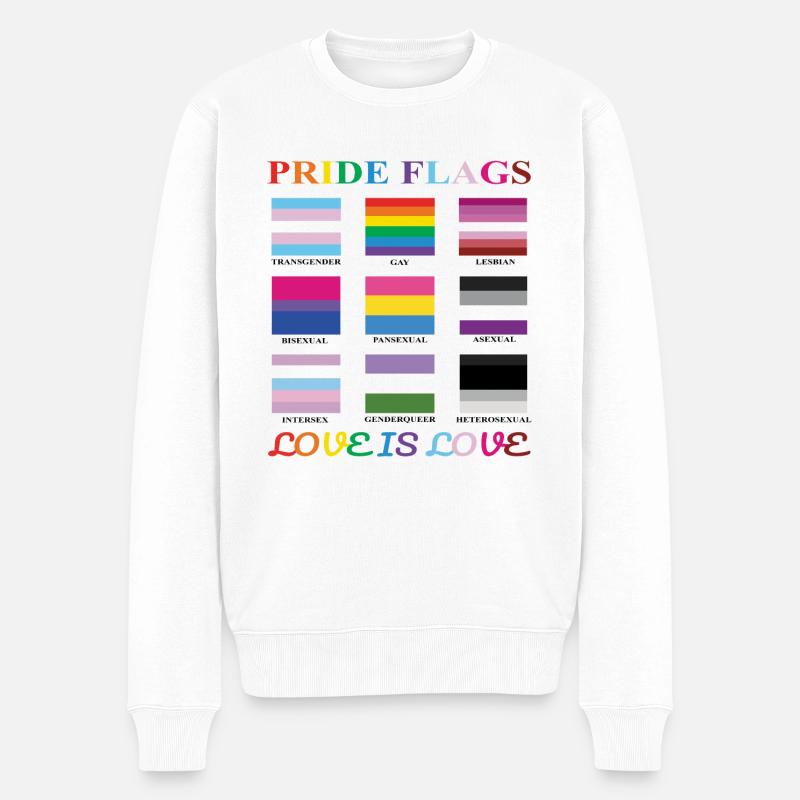 Pride-Flaggen - Männer Premium Bio Pullover - Weiß