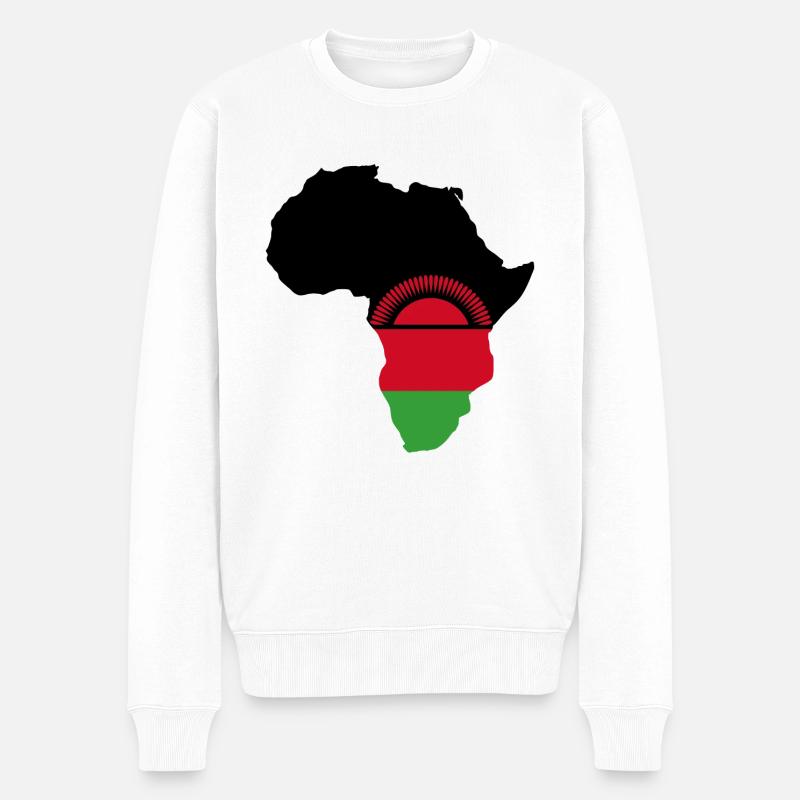 Malawi - Männer Premium Bio Pullover - Weiß